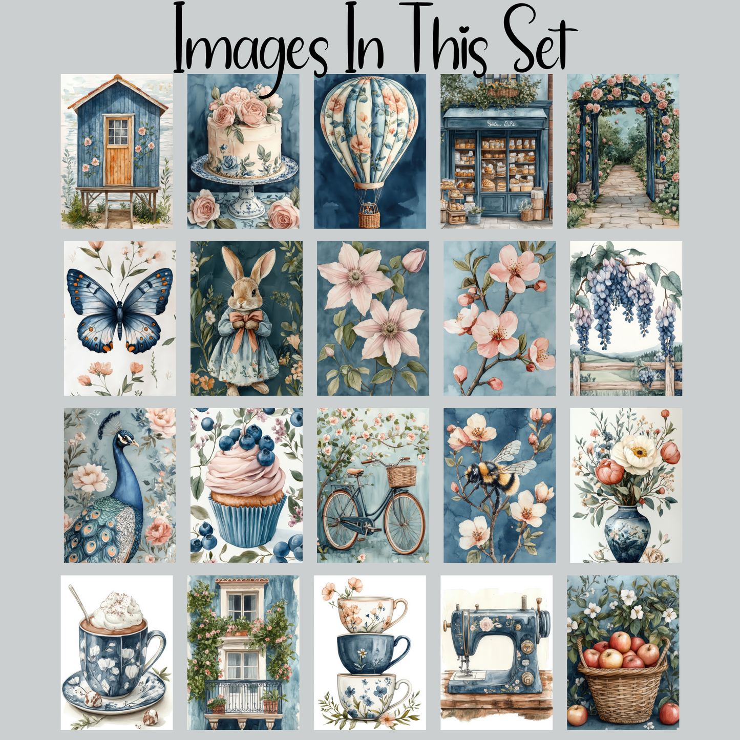 Blue Whispers Floss Cards. - Pack of 20 Cards