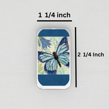 Blue Butterfly Needle Tin