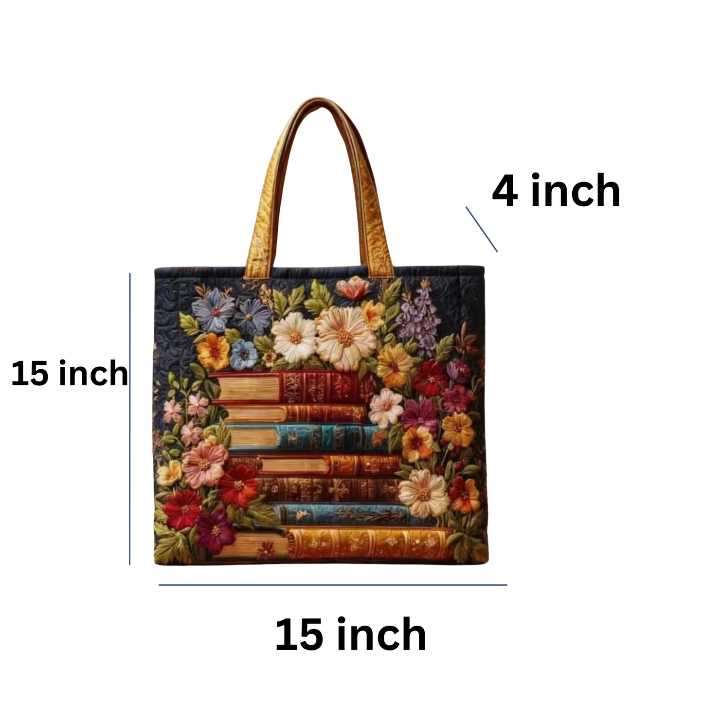 Books And Flowers Project Tote