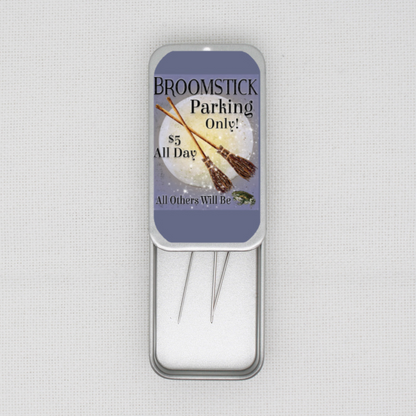 Broomstick Parking Needle Tin