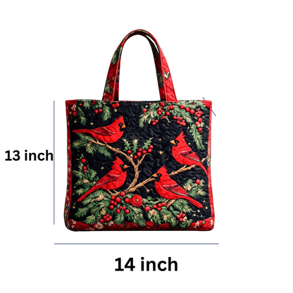 Cardinals Tote not quilted with zipper