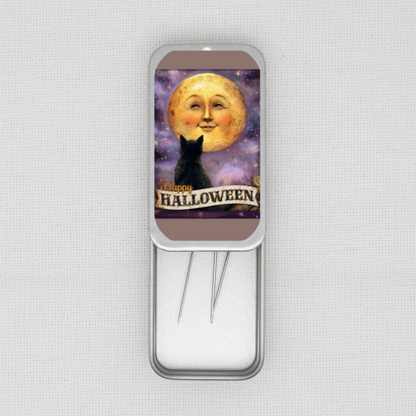 Cat And Moon Face Needle Tin