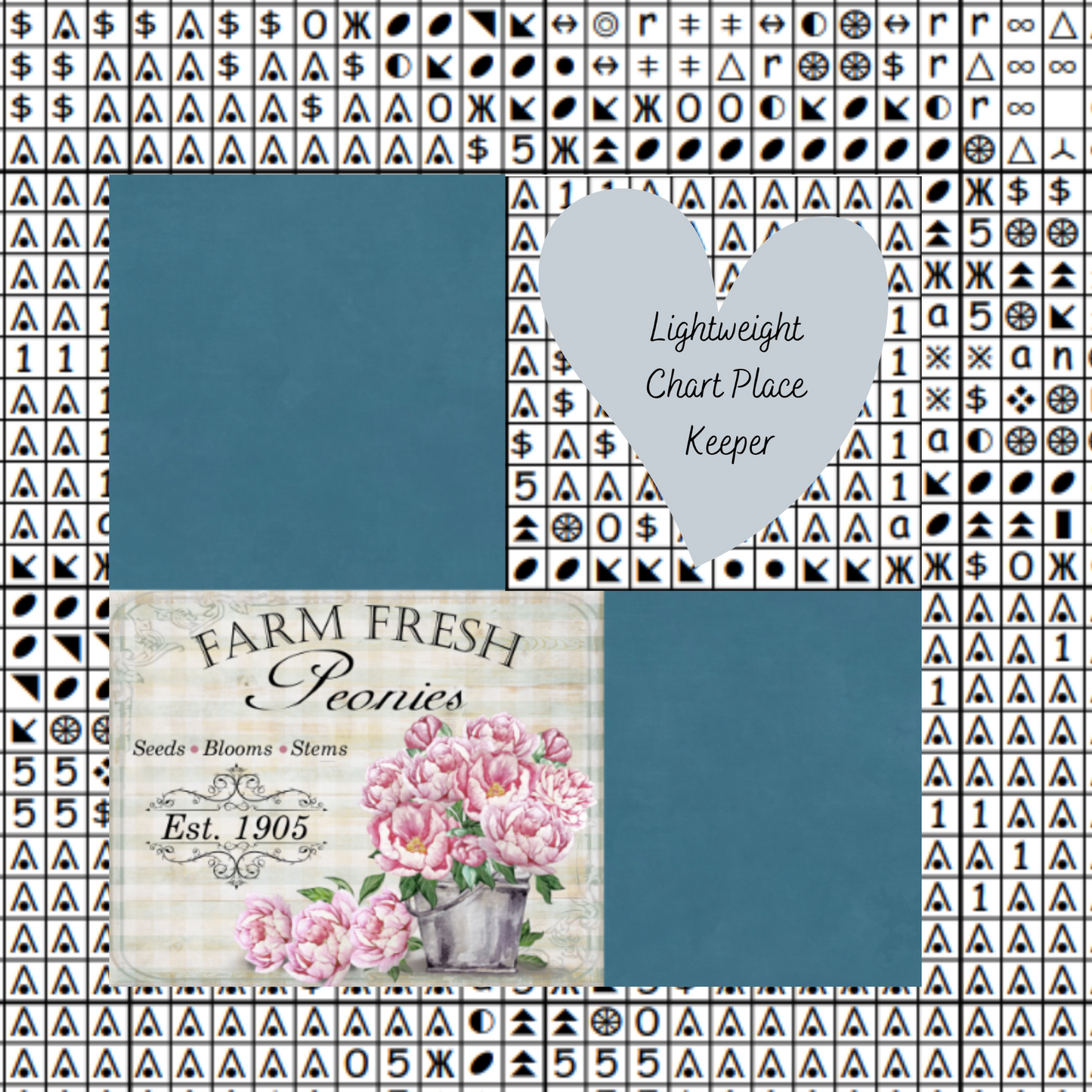 Peonies Chart Place Keeper
