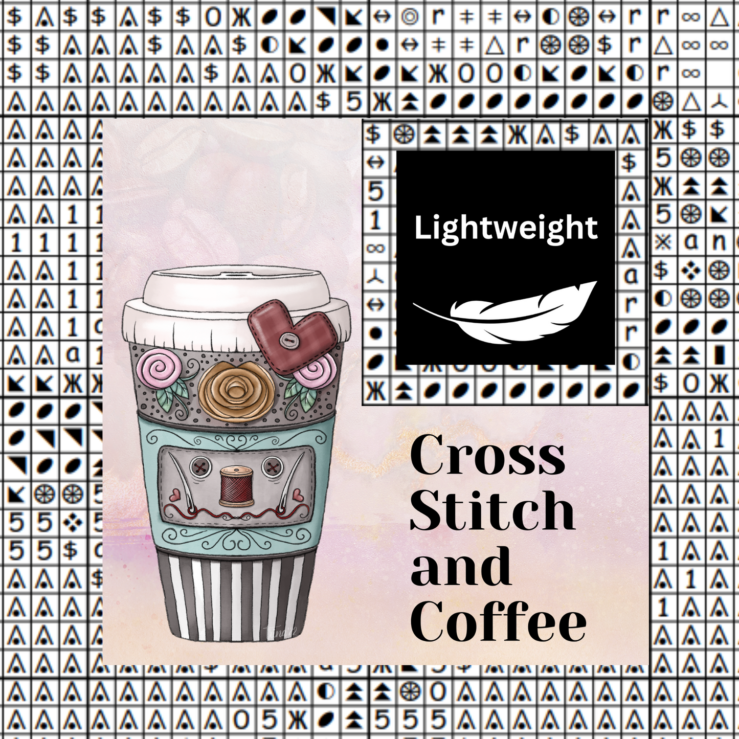 Cross Stitch and Coffee Chart Place Keeper