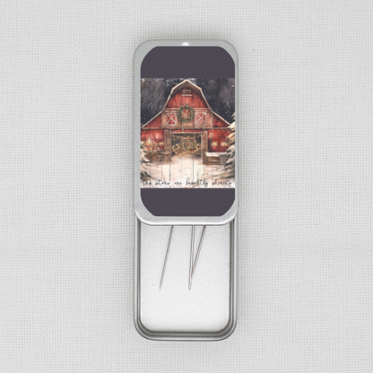 Christmas Barn Needle Tin