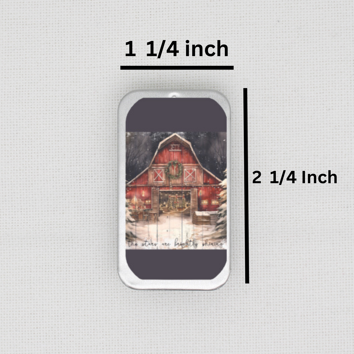 Christmas Barn Needle Tin