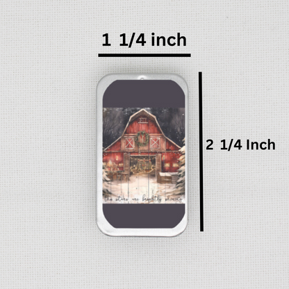Christmas Barn Needle Tin