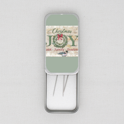 Christmas Joy Needle Tin