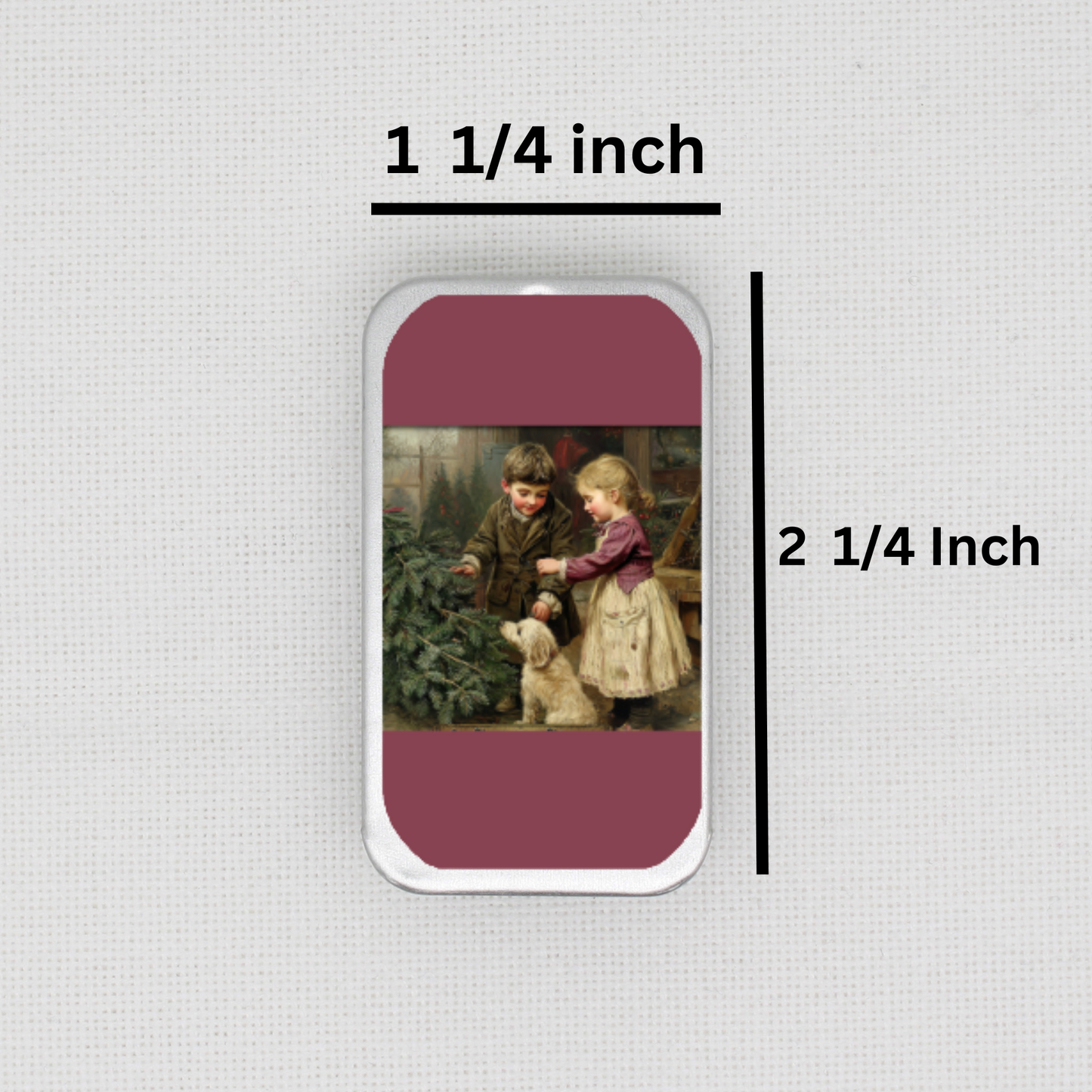 Christmas Children Needle Tin
