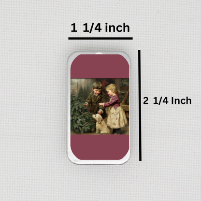 Christmas Children Needle Tin