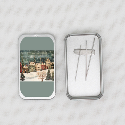 Christmas Village Needle Tin