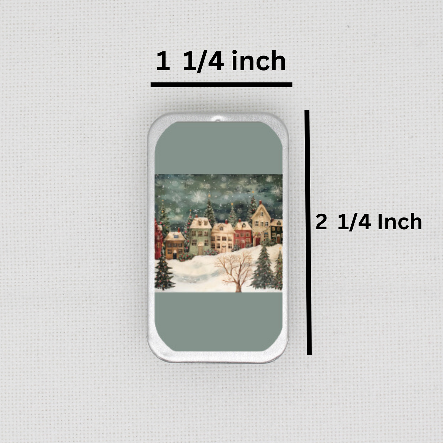Christmas Village Needle Tin