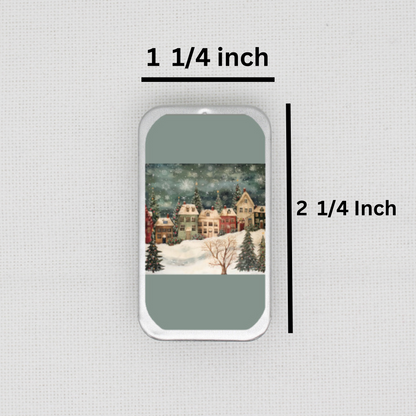 Christmas Village Needle Tin