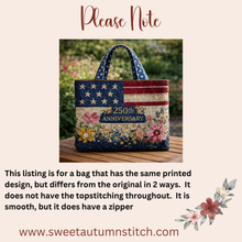 250th Anniversary Project Tote not quilted with zipper