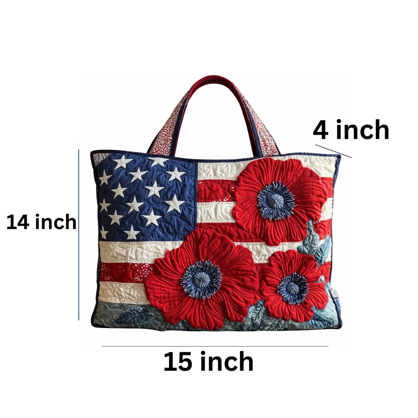 American Flag and Poppies Project Tote