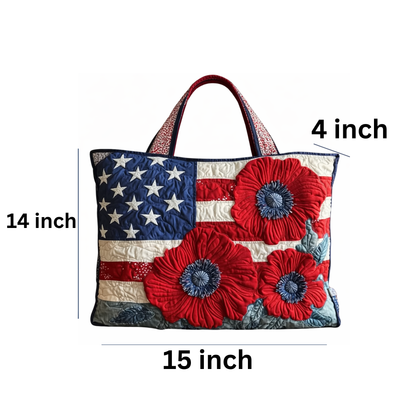 American Flag and Poppies Project Tote