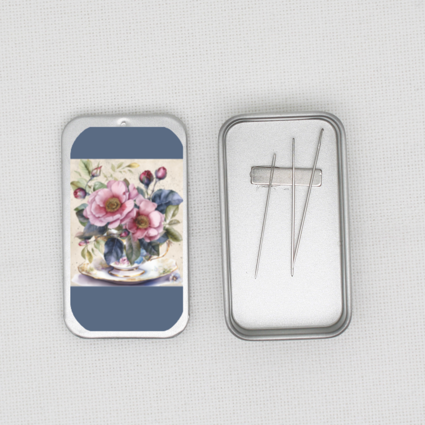 Teacup Of Flowers Needle Tin
