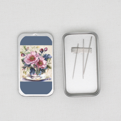 Teacup Of Flowers Needle Tin