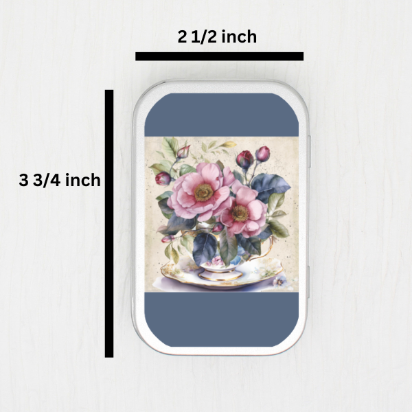 Teacup Of Flowers Small Storage Tin
