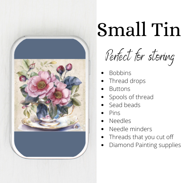 Teacup Of Flowers Small Storage Tin