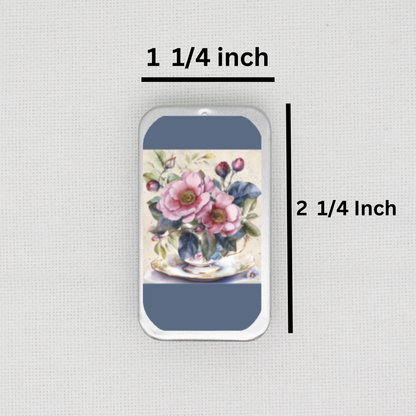 Teacup Of Flowers Needle Tin