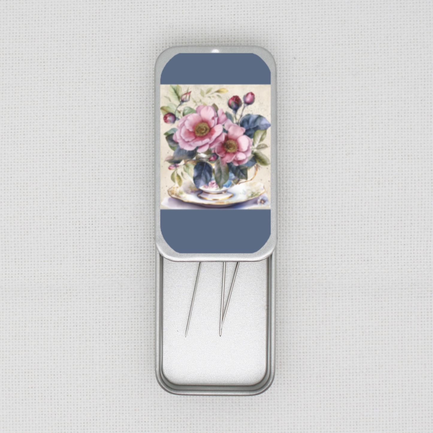 Teacup Of Flowers Needle Tin