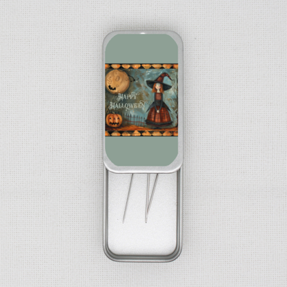 Halloween Witch Needle Tin