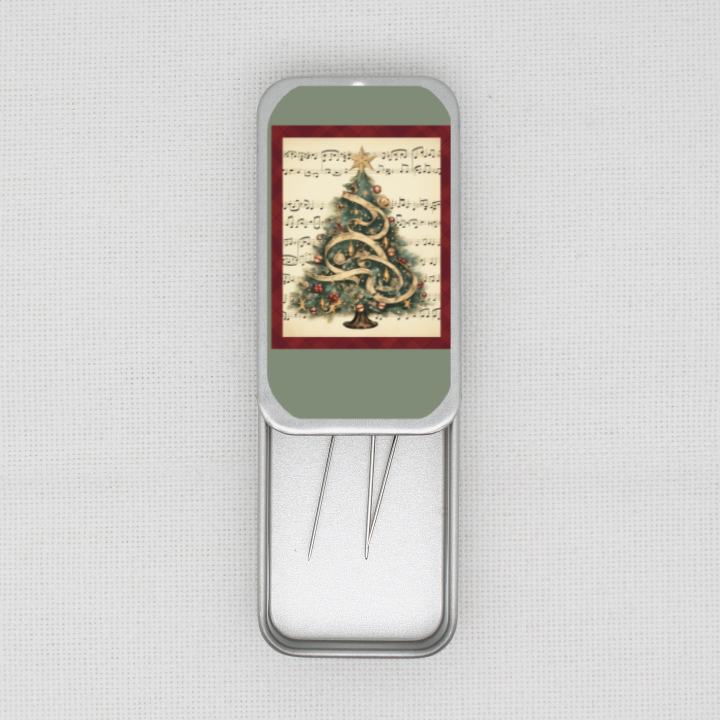 Musical Christmas Tree Needle Tin