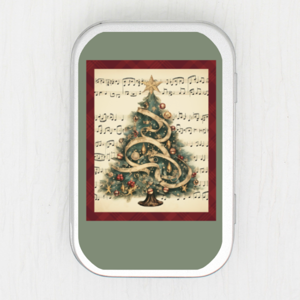 Musical Christmas Tree Small Storage Tin