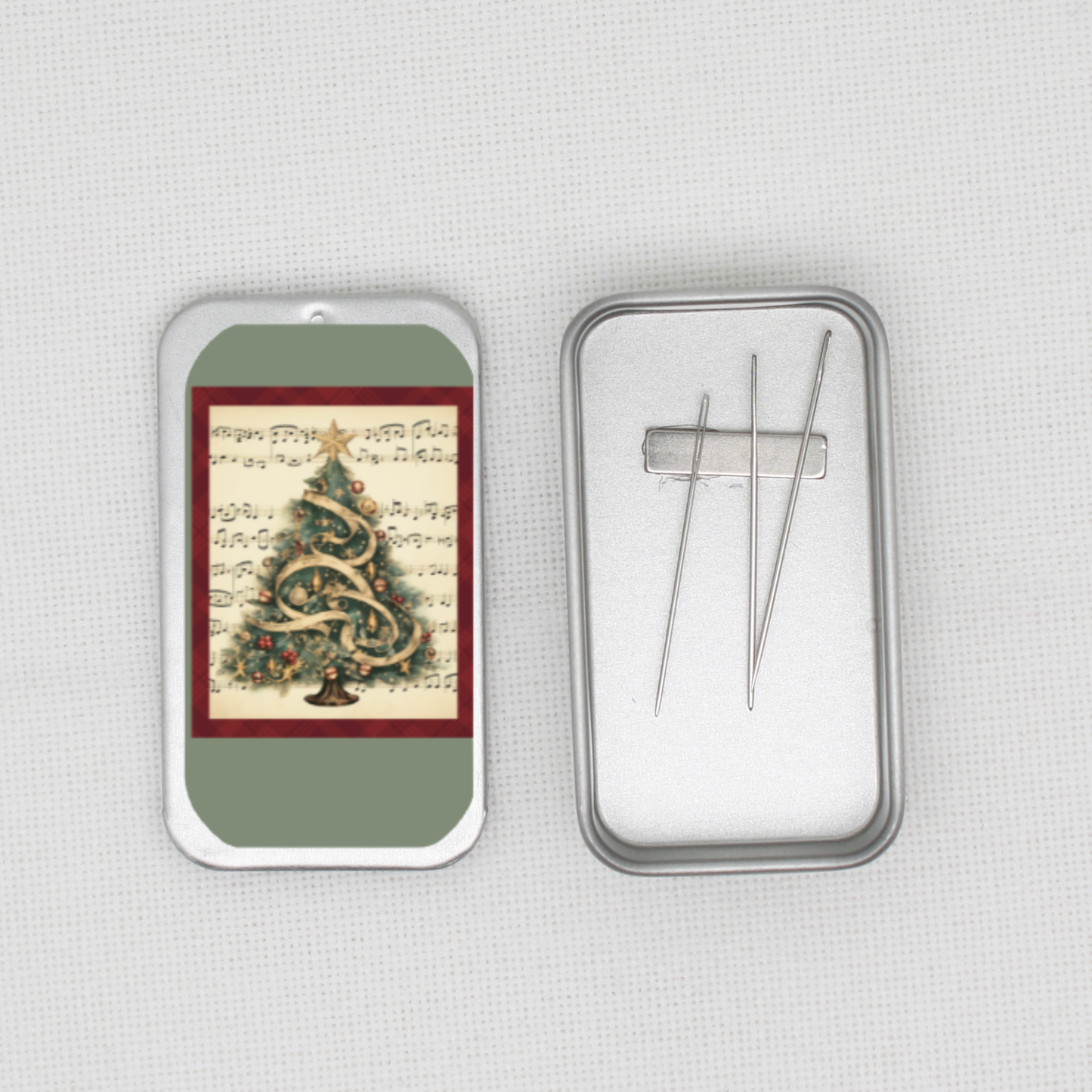 Musical Christmas Tree Needle Tin