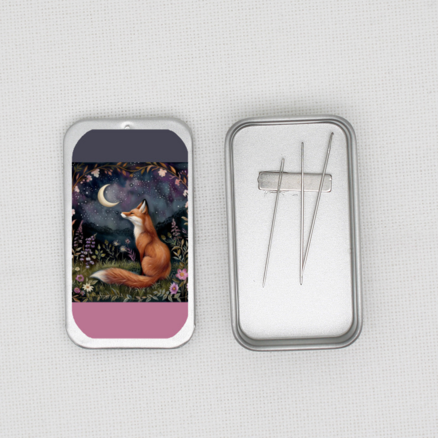 Night Animal Fox Needle Tin