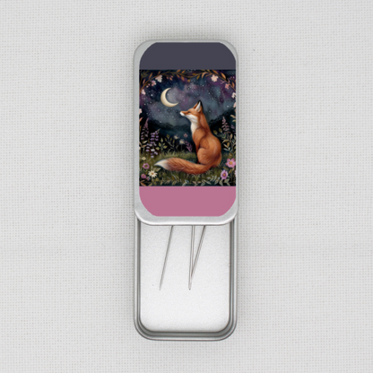 Night Animal Fox Needle Tin