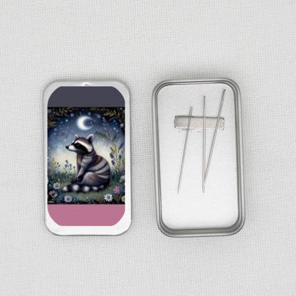 Night Animal Raccoon Needle Tin