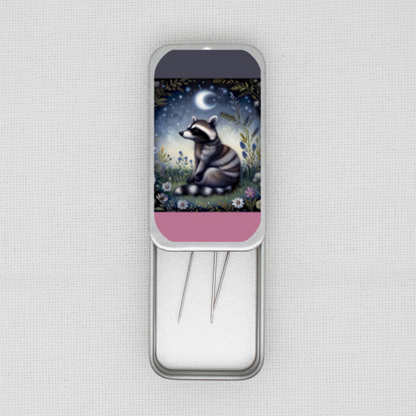 Night Animal Raccoon Needle Tin