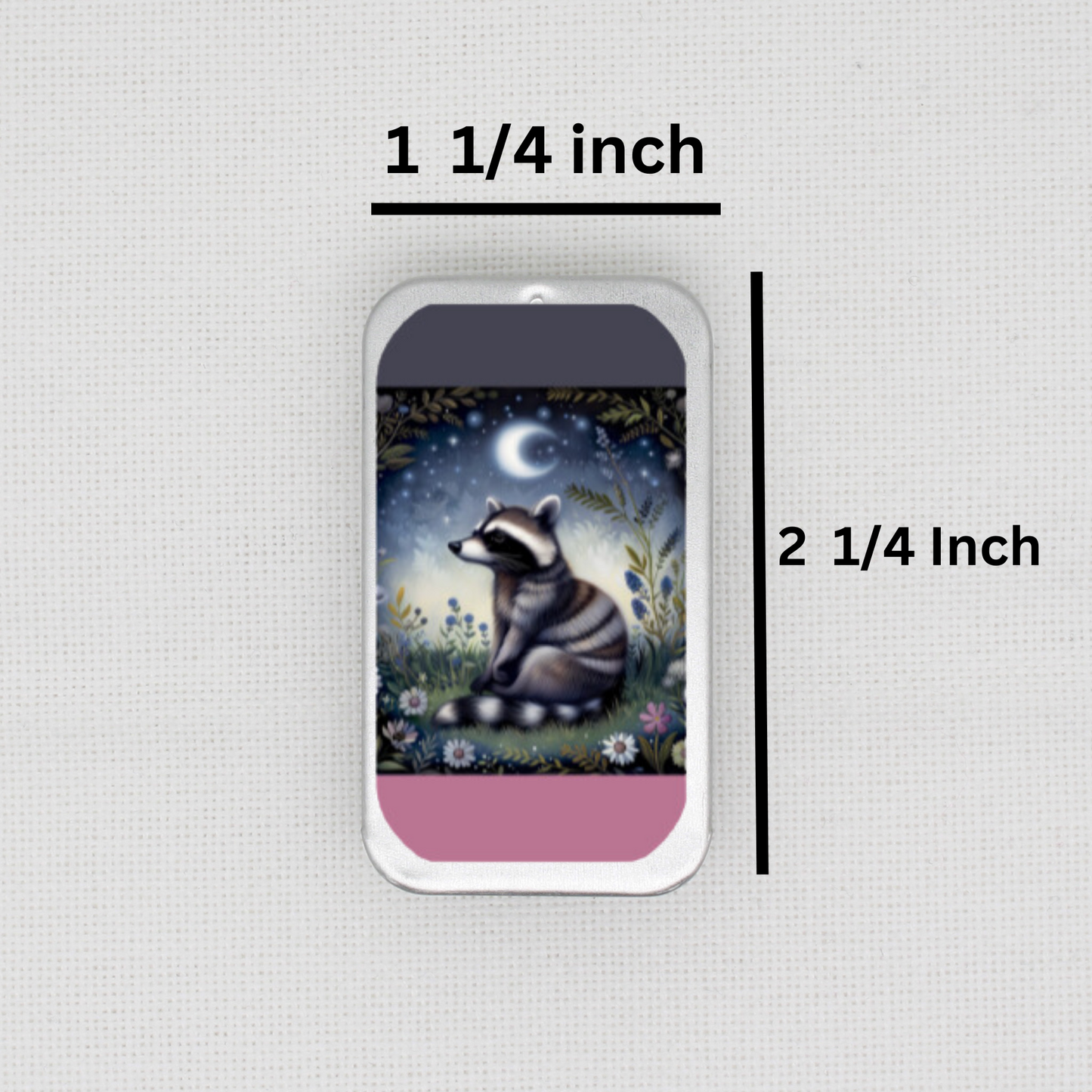 Night Animal Raccoon Needle Tin