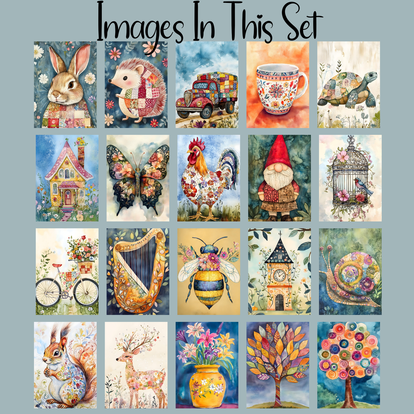 Patchwork Friends Floss Cards. - Pack of 20 Cards