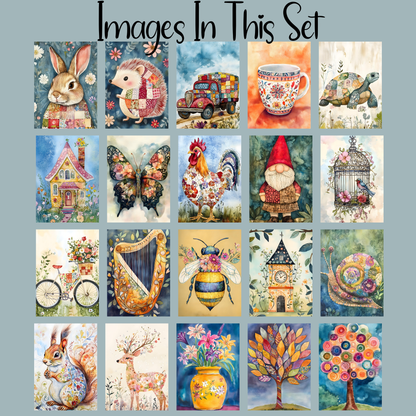 Patchwork Friends Floss Cards. - Pack of 20 Cards