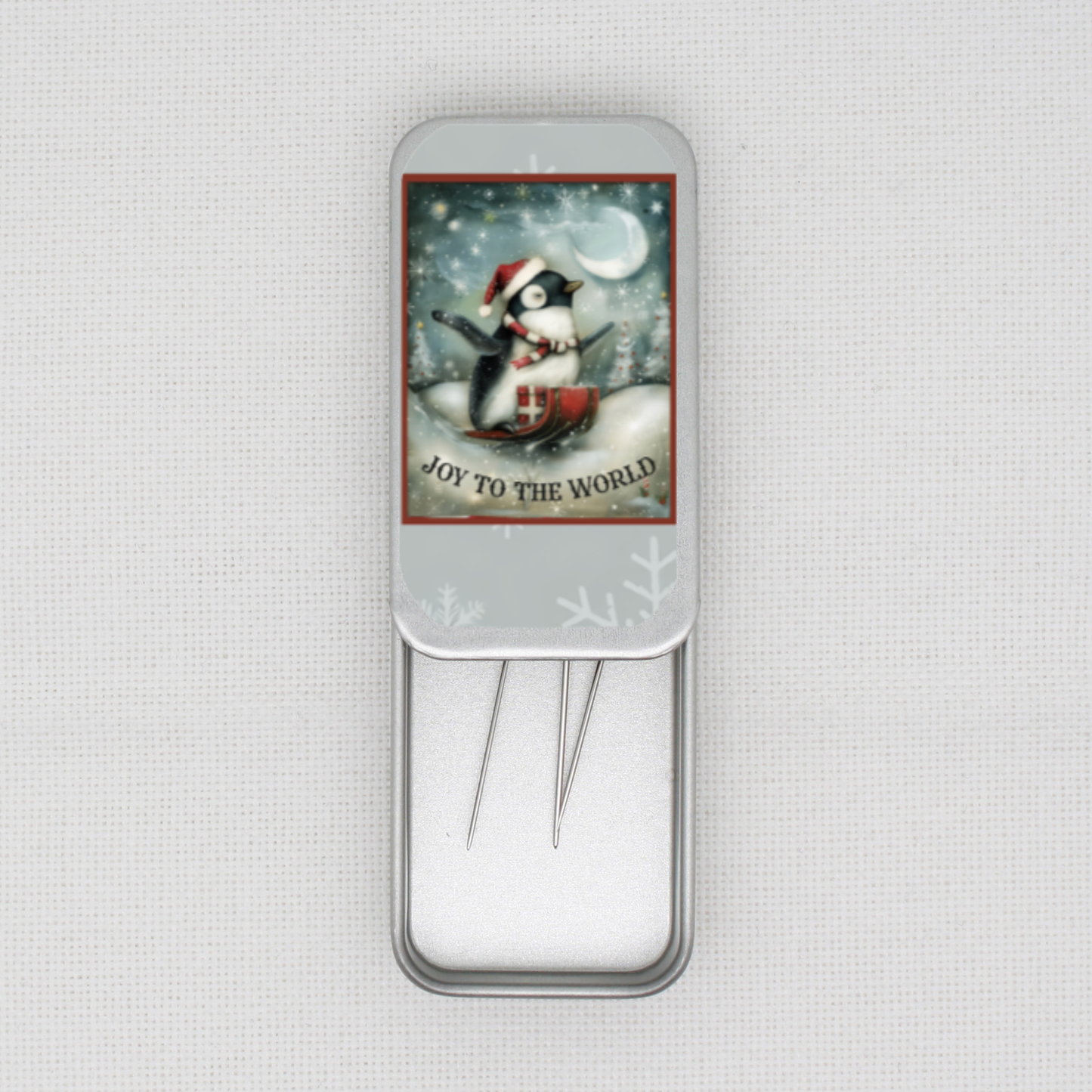 Christmas Penguin Needle Tin
