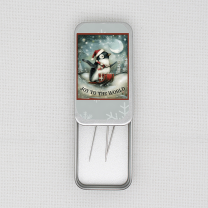 Christmas Penguin Needle Tin
