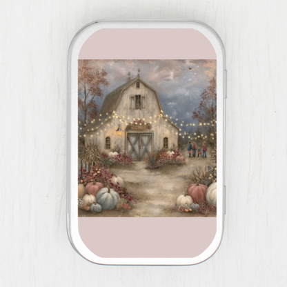 Pumpkin Barn Small Storage Tin
