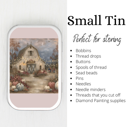 Pumpkin Barn Small Storage Tin