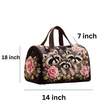 Raccoon Tote not quilted with zipper