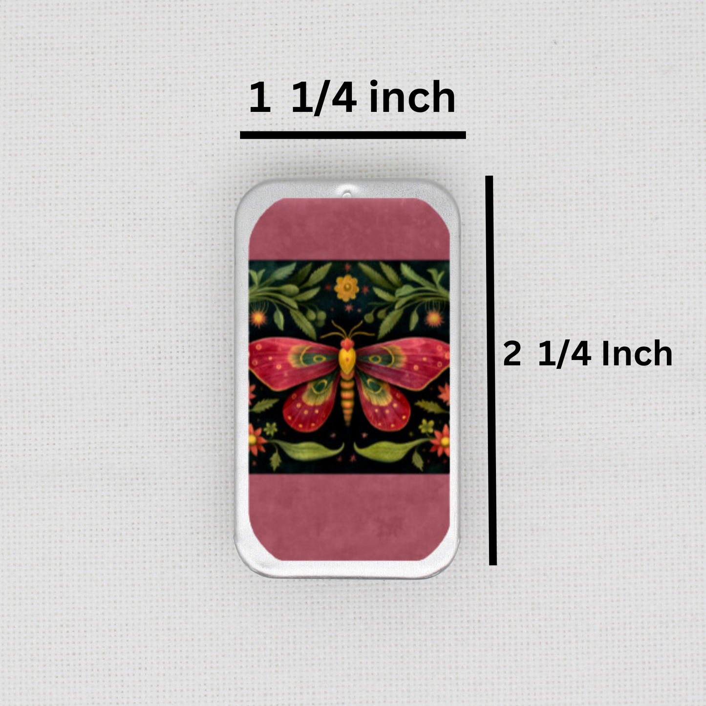 Red Moth Needle Tin