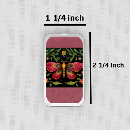 Red Moth Needle Tin