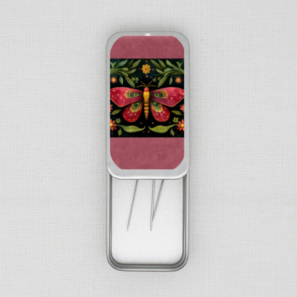 Red Moth Needle Tin