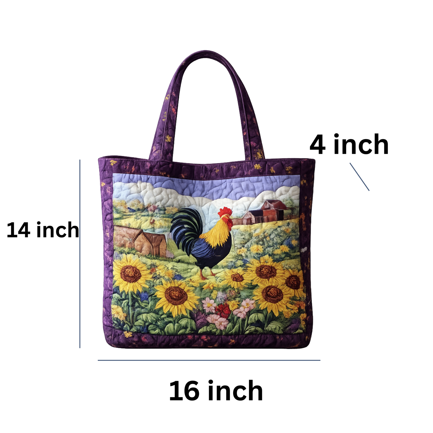 Rooster And Sunflowers Project Tote