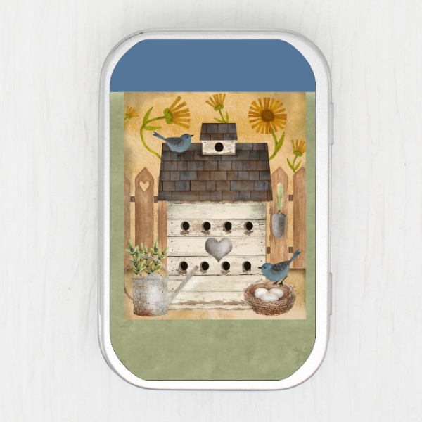 Birdhouse Small Storage Tin
