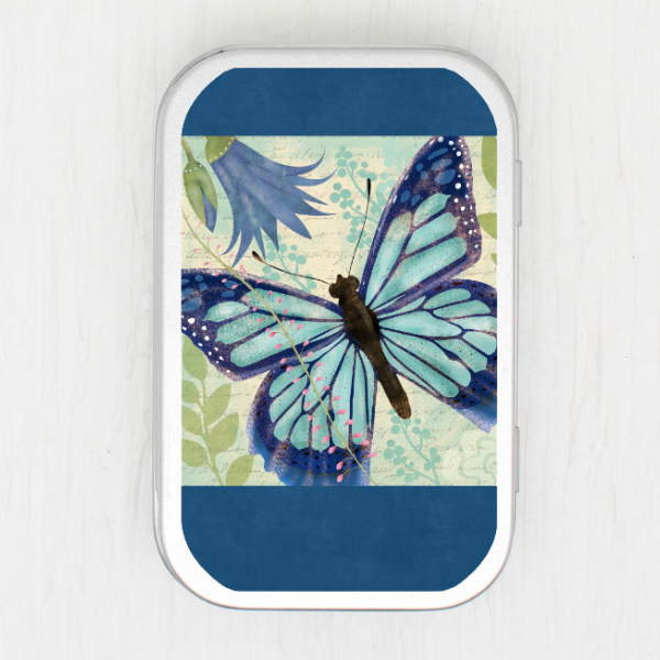 Blue Butterfly Small Storage Tin