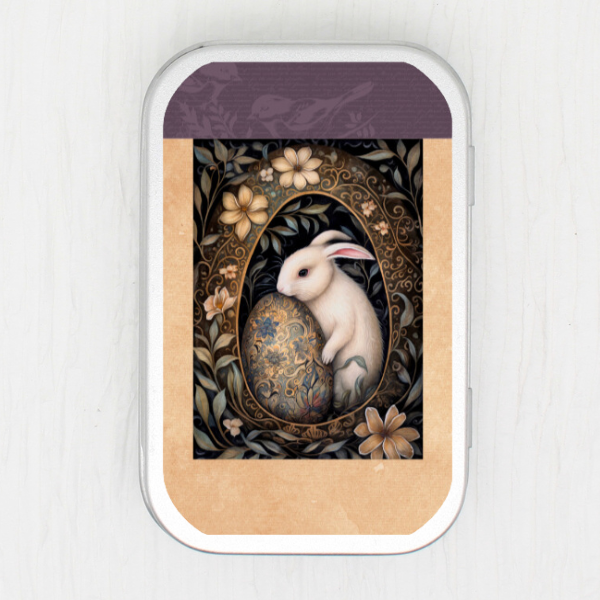 Golden Egg Animal Bunny Storage Tin