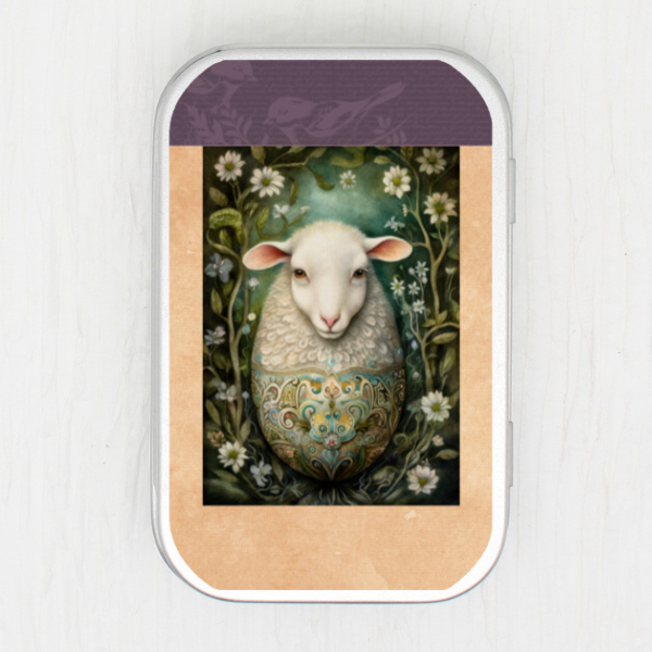 Golden Egg Animal Sheep Storage Tin